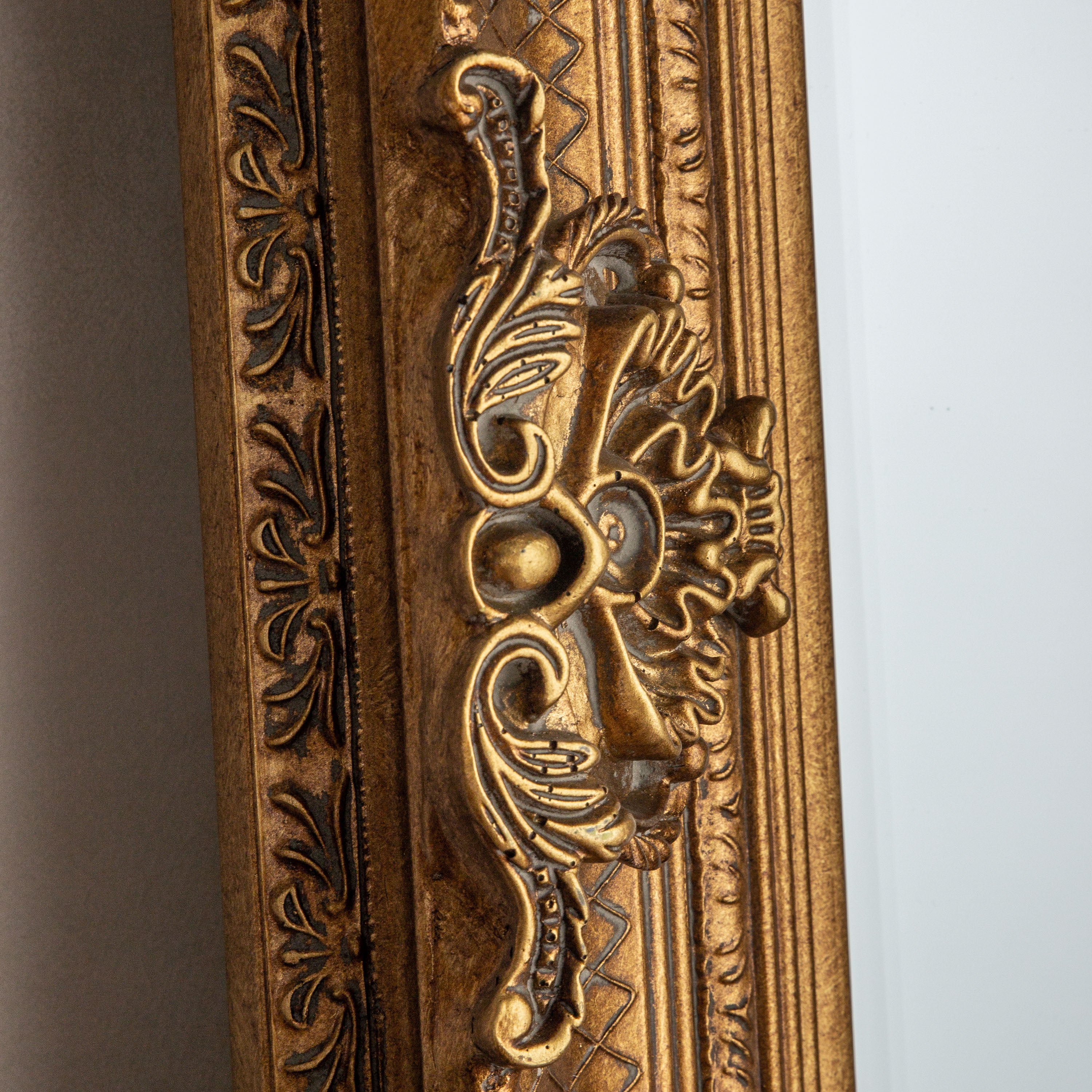 Alcott Baroque Vintage Gold Full Length Leaner Mirror